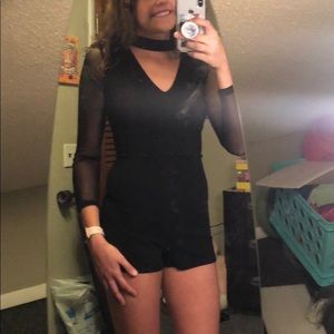 Black long sleeve romper